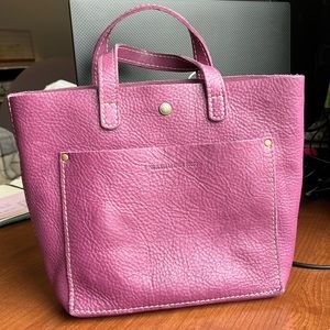 EUC Portland Leather Mini Crossbody Snap Tote in Mulberry